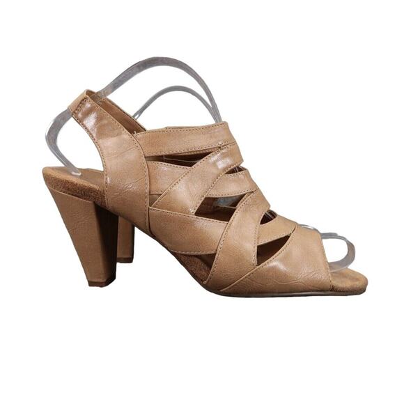 Aerosoles Shoes Womens 10 Sandal Pumps Fashion Comfort Slingback Brown Open Toe - Picture 2 of 14